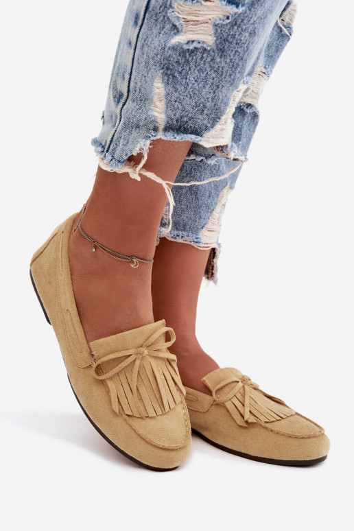 dámske mokasíny so strapcami žltá Janelisse