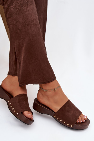 Dámske papuče Ze zlatej farbymi Svorníky CzekoladoIne Ferinna