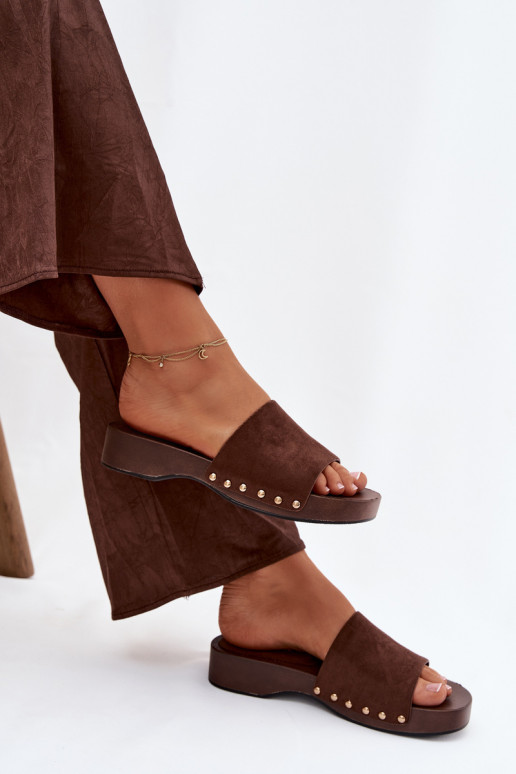 Dámske papuče Ze zlatej farbymi Svorníky CzekoladoIne Ferinna