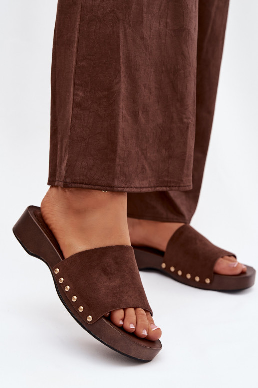 Dámske papuče Ze zlatej farbymi Svorníky CzekoladoIne Ferinna