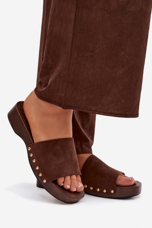 Dámske papuče Ze zlatej farbymi Svorníky CzekoladoIne Ferinna