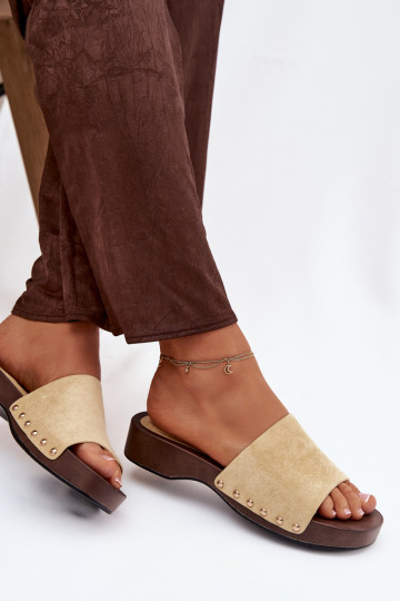 Dámske papuče Ze zlatej farbymi Svorníky žltá Ferinna