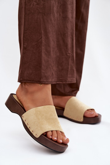 Dámske papuče Ze zlatej farbymi Svorníky žltá Ferinna 2