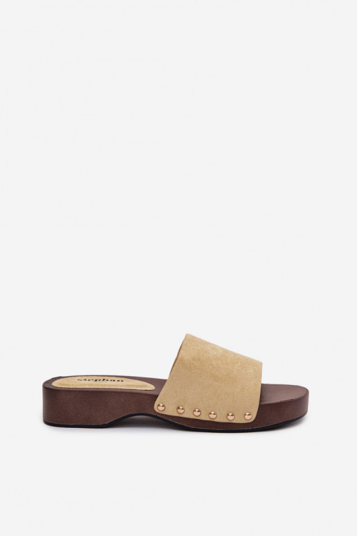 Dámske papuče Ze zlatej farbymi Svorníky žltá Ferinna