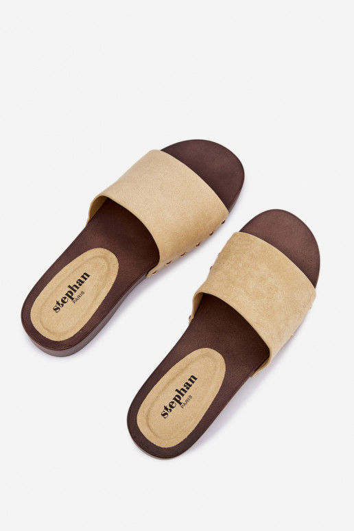 Dámske papuče Ze zlatej farbymi Svorníky žltá Ferinna