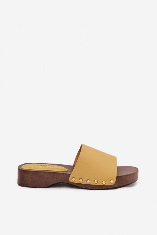 Dámske papuče s nitmi žltá Terissa