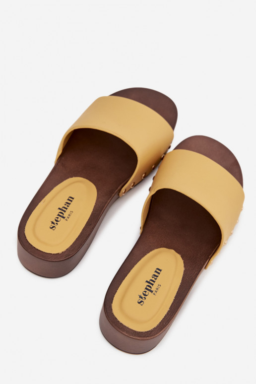 Dámske papuče s nitmi žltá Terissa