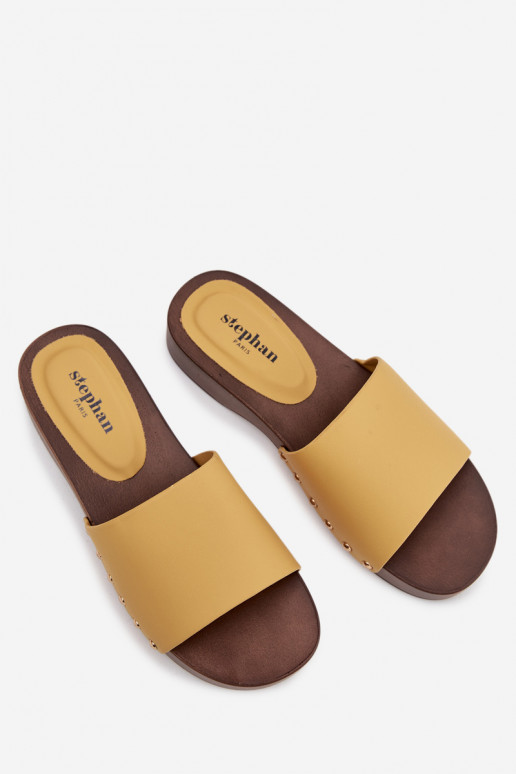 Dámske papuče s nitmi žltá Terissa