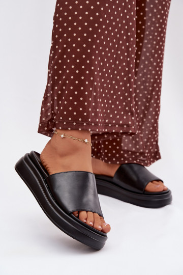 Dámske papuče s platformou čierna Tanelisse