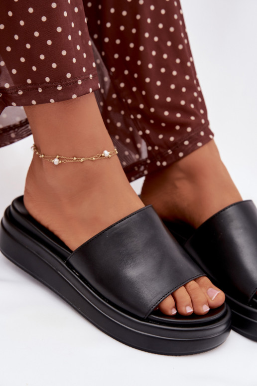 Dámske papuče s platformou čierna Tanelisse