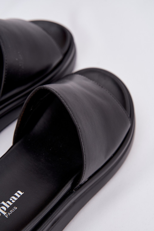 Dámske papuče s platformou čierna Tanelisse