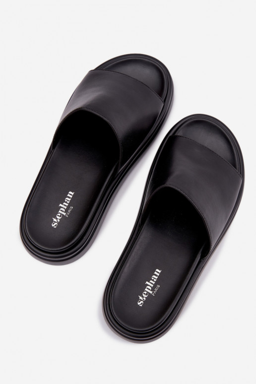 Dámske papuče s platformou čierna Tanelisse