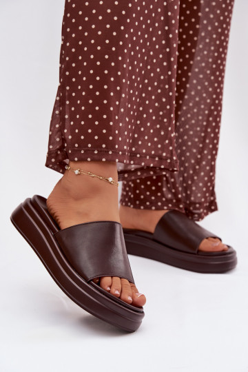 Dámske papuče s platformou CzekoladoIne Tanelisse 2