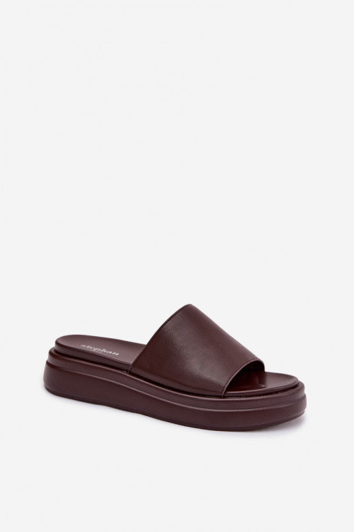 Dámske papuče s platformou CzekoladoIne Tanelisse