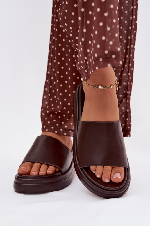 Dámske papuče s platformou CzekoladoIne Tanelisse