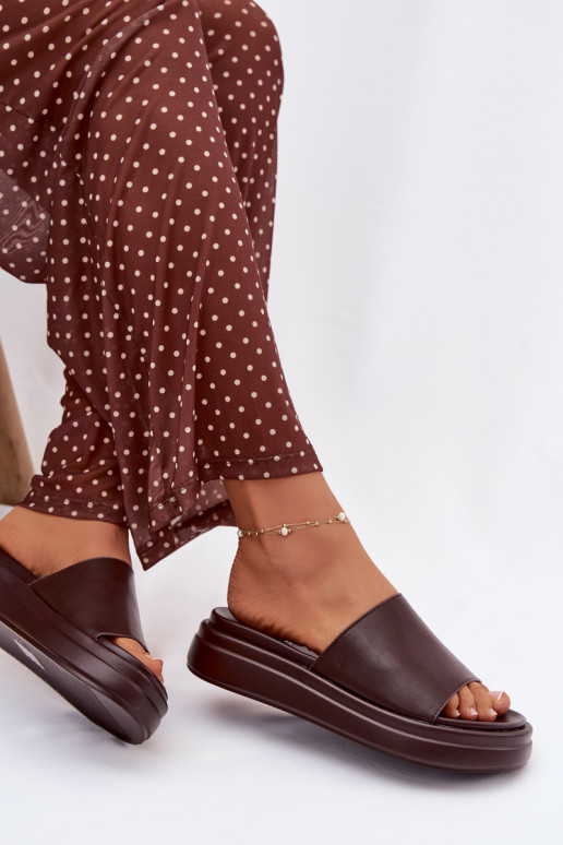 Dámske papuče s platformou CzekoladoIne Tanelisse