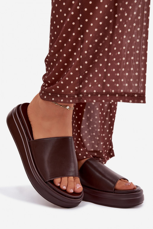 Dámske papuče s platformou CzekoladoIne Tanelisse