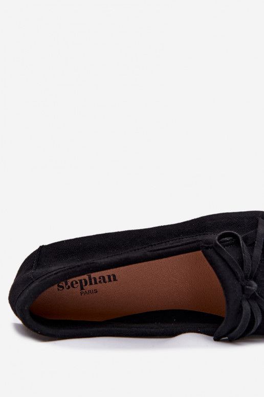 dámske mokasíny so strapcami čierna Janelisse