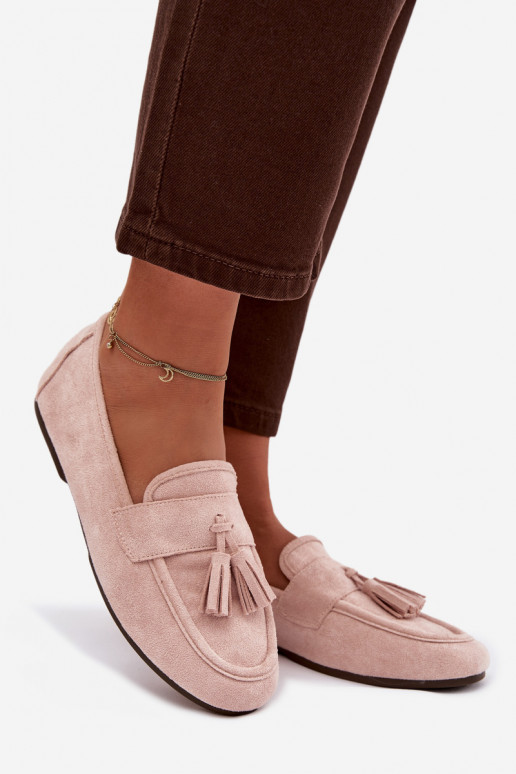 Mokasíny Dámsky byt so strapcami Svetlo ružový odtieň Márilisse