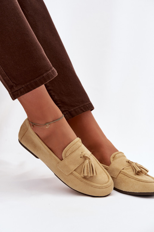 Mokasíny Dámsky byt so strapcami žltá Márilisse