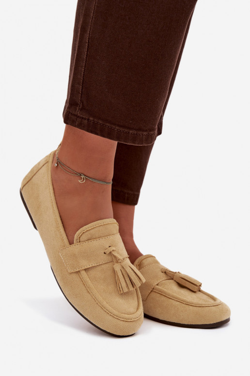 Mokasíny Dámsky byt so strapcami žltá Márilisse