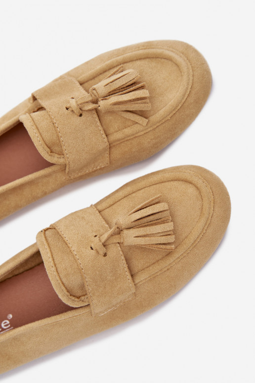 Mokasíny Dámsky byt so strapcami žltá Márilisse