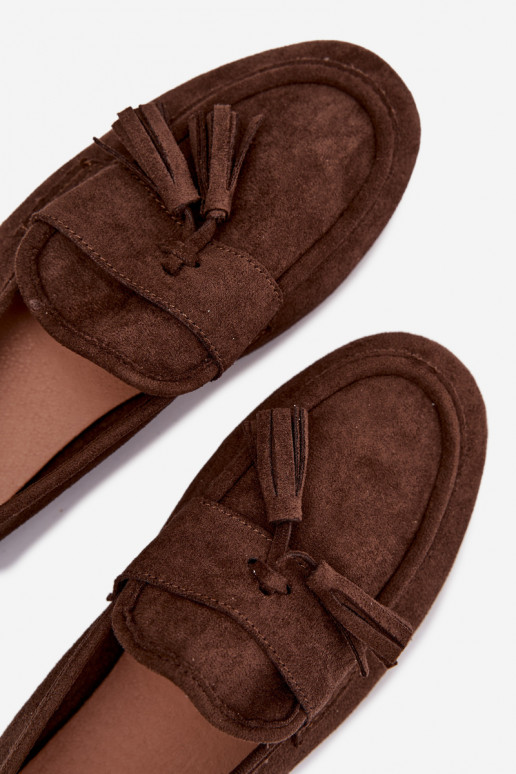 Mokasíny Dámsky byt so strapcami CzekoladoIne Márilisse