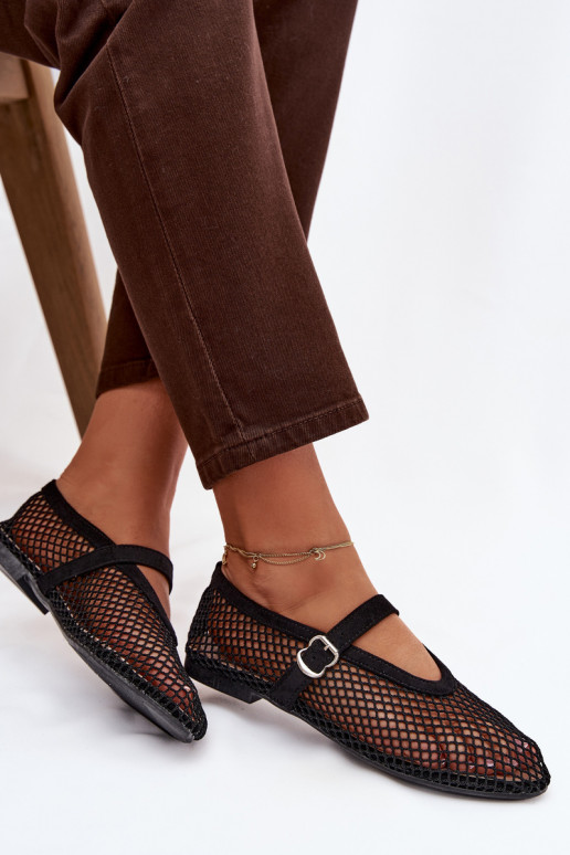 Sieťovina Balerínky s popruhmi čierna Pherina