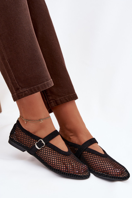 Sieťovina Balerínky s popruhmi čierna Pherina