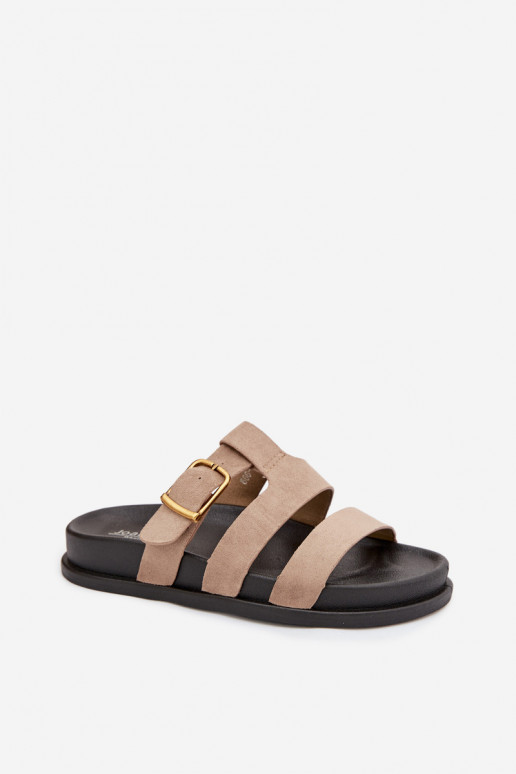 Dámske papuče S pruhmi I Złotą s prackami béžová Ulirissa