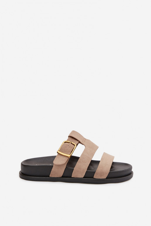 Dámske papuče S pruhmi I Złotą s prackami béžová Ulirissa