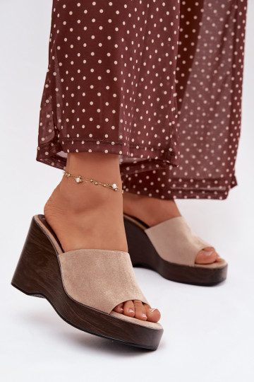 Dámske papuče Zapnuté INedge béžová Ravelia