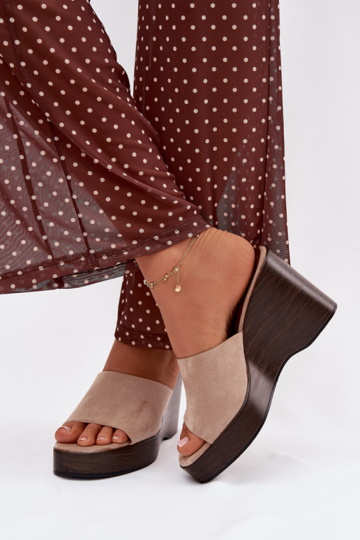 Dámske papuče Zapnuté INedge béžová Ravelia