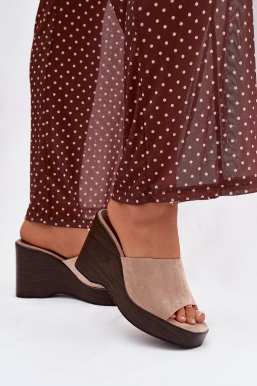 Dámske papuče Zapnuté INedge béžová Ravelia