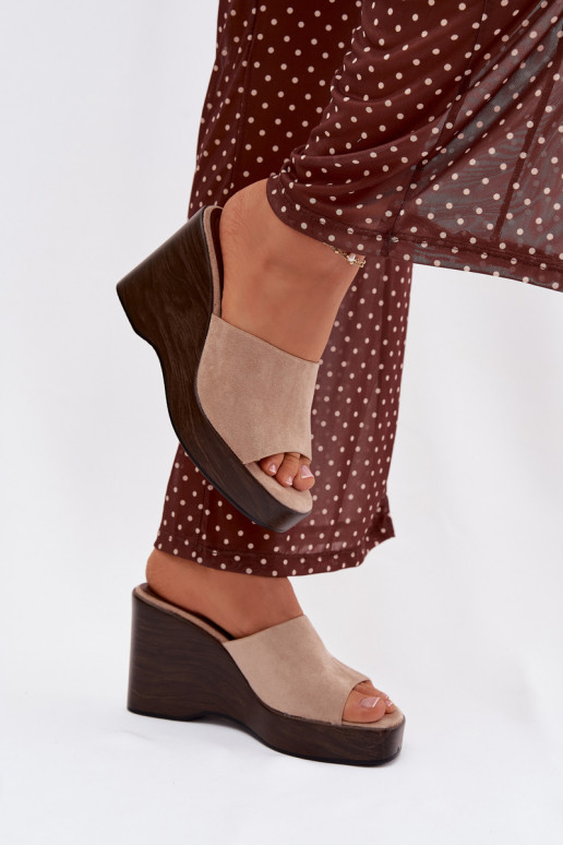 Dámske papuče Zapnuté INedge béžová Ravelia