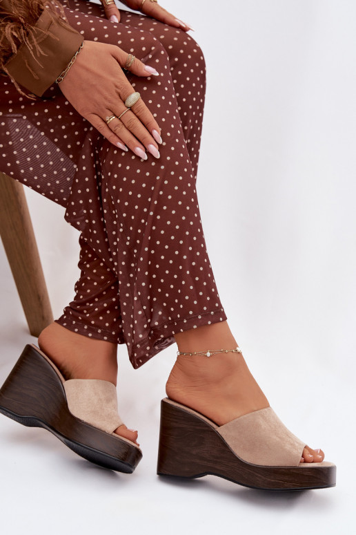 Dámske papuče Zapnuté INedge béžová Ravelia