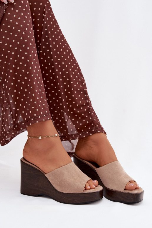 Dámske papuče Zapnuté INedge béžová Ravelia