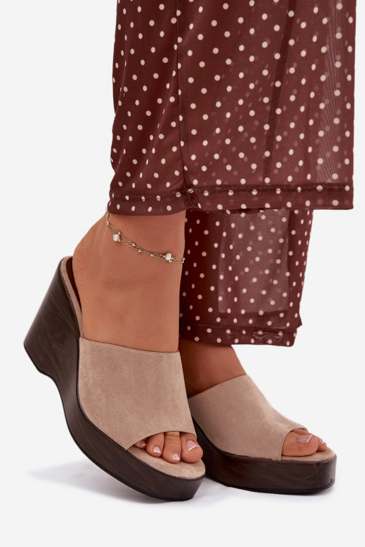 Dámske papuče Zapnuté INedge béžová Ravelia