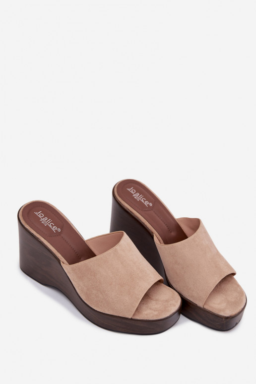 Dámske papuče Zapnuté INedge béžová Ravelia