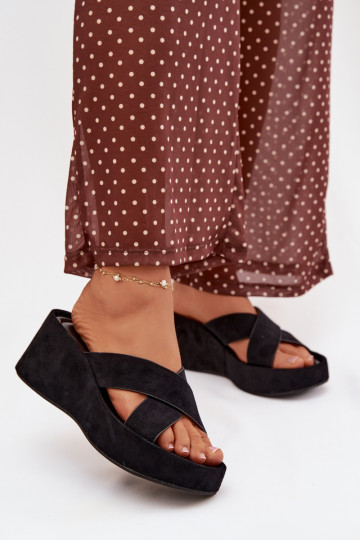 Dámske papuče Zapnuté INedgez eko semišuu čierna Calorine 2