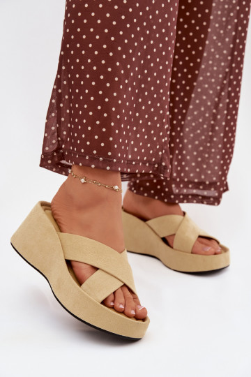 Dámske papuče Zapnuté INedgez eko semišuu žltá Calorine 2