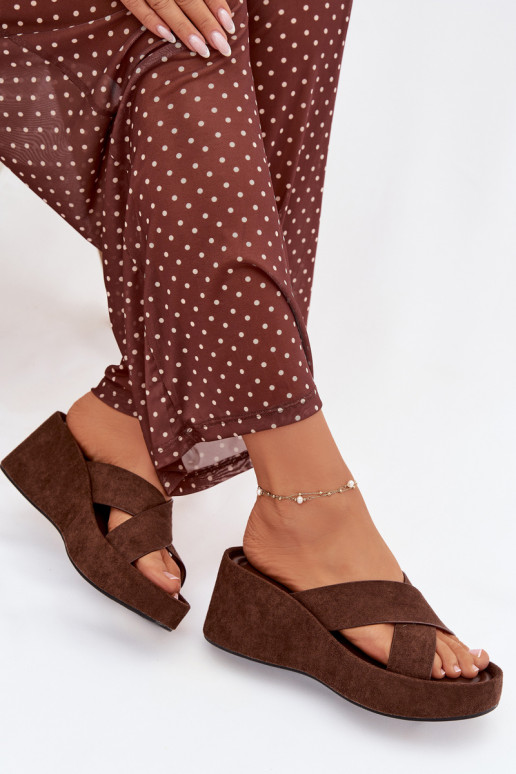 Dámske papuče Zapnuté INedgez eko semišuu CzekoladoIne Calorine