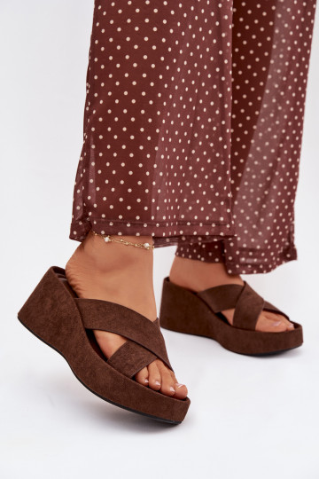 Dámske papuče Zapnuté INedgez eko semišuu CzekoladoIne Calorine 2