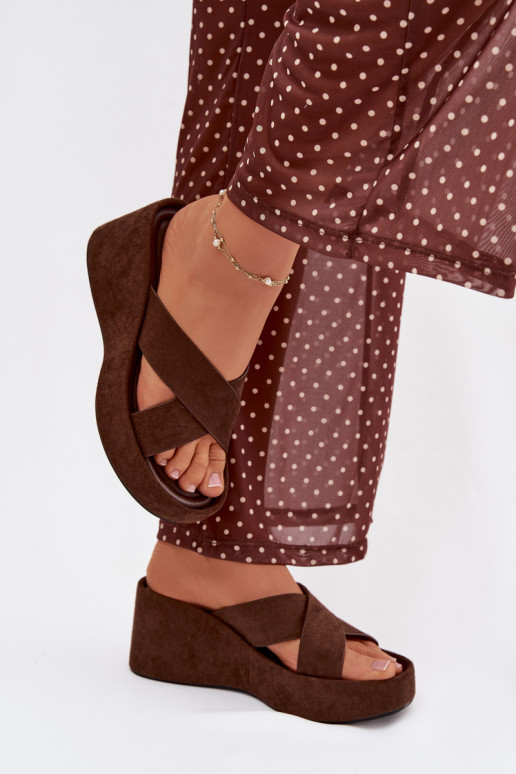 Dámske papuče Zapnuté INedgez eko semišuu CzekoladoIne Calorine