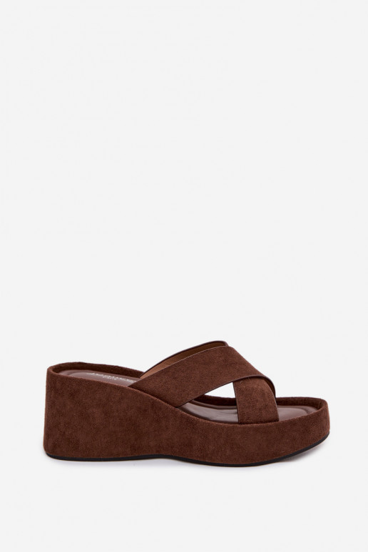 Dámske papuče Zapnuté INedgez eko semišuu CzekoladoIne Calorine