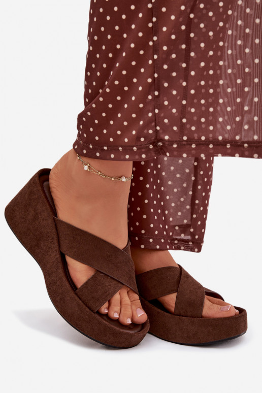 Dámske papuče Zapnuté INedgez eko semišuu CzekoladoIne Calorine