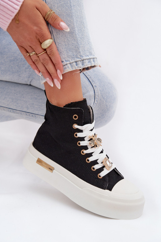 Bežná obuv s platformouPrzypinkami čierna Gracella