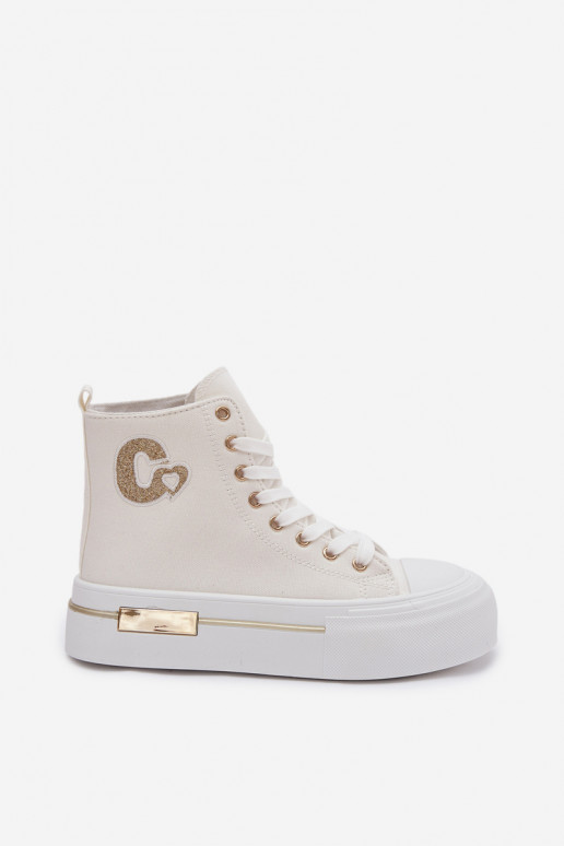 Bežná obuv s platformou biela farba Meloria