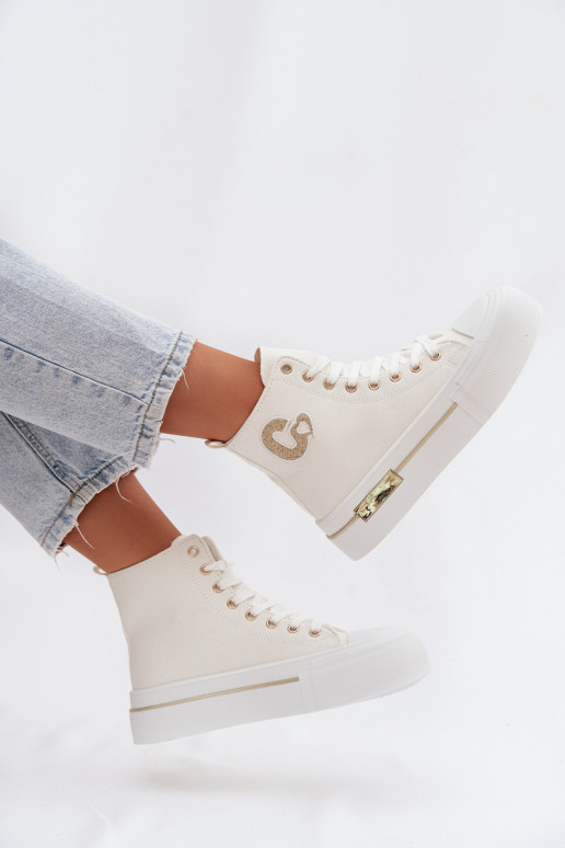 Bežná obuv s platformou biela farba Meloria