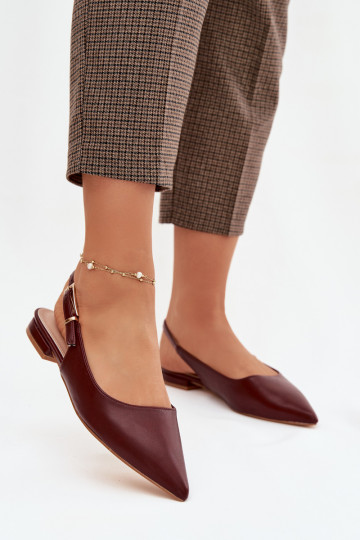 Balerínky so zlatými prackami bordová Iverelle